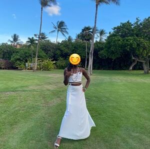 FREE W/ ANY $5 PURCHASE SHEIN white two piece top and skirt